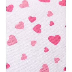 Babyhug 100% Cotton Knit Cap Mittens & Booties Set Heart Print - White