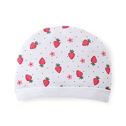 Babyhug 100% Cotton Knit Cap Mittens & Booties With Strawberry Print - White & Red