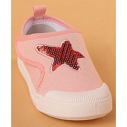 Cute Walk by Babyhug Canvas Shoes Star Design - Pink
