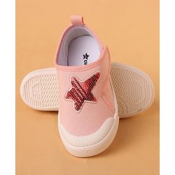 Cute Walk by Babyhug Canvas Shoes Star Design - Pink