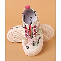 Cute Walk by Babyhug Slip On Style Casual Shoes Leaf Print - White