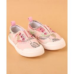 Cute Walk by Babyhug Slip On Style Casual Shoes Leaf Print - Pink - EU 25 Pink