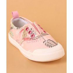 Cute Walk by Babyhug Slip On Style Casual Shoes Leaf Print - Pink - EU 25 Pink
