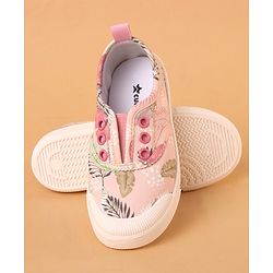 Cute Walk by Babyhug Slip On Style Casual Shoes Leaf Print - Pink - EU 25 Pink