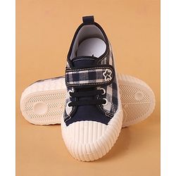 Cute Walk by Babyhug Checked Casual Shoes with Velcro Closure - Navy