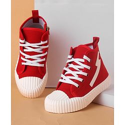 Cute Walk by Babyhug Lace Up Casual Shoes - Red