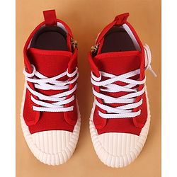 Cute Walk by Babyhug Lace Up Casual Shoes - Red