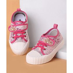 Cute Walk by Babyhug Casual Shoes Floral Applique - Pink