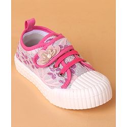 Cute Walk by Babyhug Casual Shoes Floral Applique - Pink