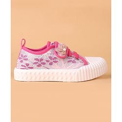 Cute Walk by Babyhug Casual Shoes Floral Applique - Pink