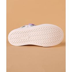 Cute Walk by Babyhug Velcro Closure Casual Shoes with Bees Print and Floral Applique - Purple