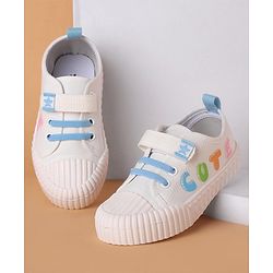 Cute Walk by Babyhug Velcro Closure Casual Shoes with Cute Print - White