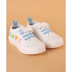 Cute Walk by Babyhug Velcro Closure Casual Shoes with Cute Print - White