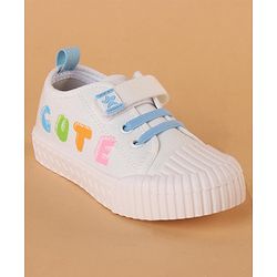 Cute Walk by Babyhug Velcro Closure Casual Shoes with Cute Print - White