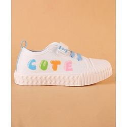 Cute Walk by Babyhug Velcro Closure Casual Shoes with Cute Print - White