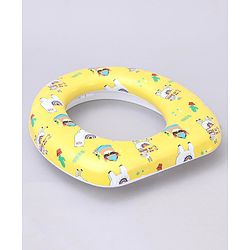 Babyhug Soft Potty Seat With Handle Mama Print - Yellow