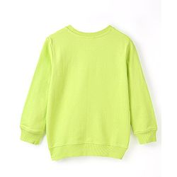 Babyhug Cotton Full Sleeves Sweatshirt with Monster Graphics Print - Lime Green
