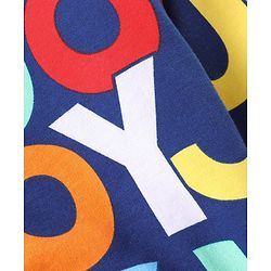 Babyhug Cotton Knit Full Sleeves Hooded Sweat Jacket with Zipper & Text Print - Multicolour