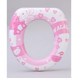 Babyhug Soft Potty Seat Teddy Bear Print- Pink and White