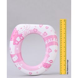 Babyhug Soft Potty Seat Teddy Bear Print- Pink and White