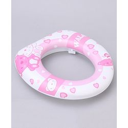 Babyhug Soft Potty Seat Teddy Bear Print- Pink and White