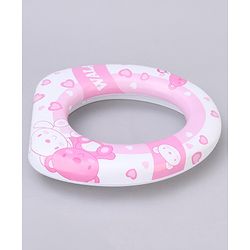 Babyhug Soft Potty Seat Teddy Bear Print- Pink and White
