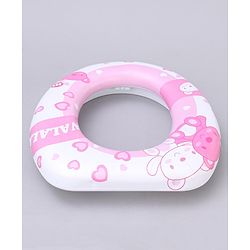 Babyhug Soft Potty Seat Teddy Bear Print- Pink and White