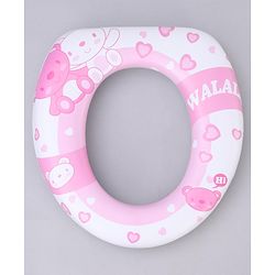 Babyhug Soft Potty Seat Teddy Bear Print- Pink and White