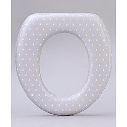Babyhug Soft Cushioned Baby Potty Seat with Polka Dot Theme  - White & Grey