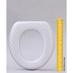 Babyhug Soft Cushioned Baby Potty Seat with Polka Dot Theme  - White & Grey