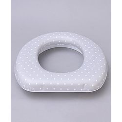 Babyhug Soft Cushioned Baby Potty Seat with Polka Dot Theme  - White & Grey
