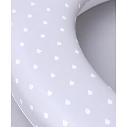 Babyhug Soft Cushioned Baby Potty Seat with Polka Dot Theme  - White & Grey