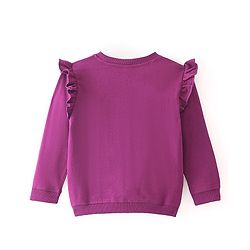 Babyhug 100% Cotton Knit Full Sleeves Sweatshirt with Star Graphics - Purple