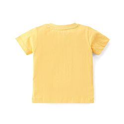 Babyhug 100% Cotton Knit Half Sleeves T-Shirt with Fish Applique - Yellow