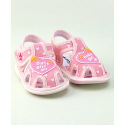 Cute Walk by Babyhug Velcro Closure Sandals Heart Patch - Pink