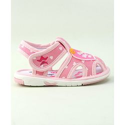 Cute Walk by Babyhug Velcro Closure Sandals Heart Patch - Pink