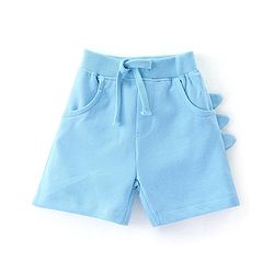 Babyhug Cotton Knit Half Sleeves Dino Printed T-Shirt & Shorts - Yellow & Light Blue