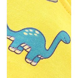 Babyhug Cotton Knit Half Sleeves Dino Printed T-Shirt & Shorts - Yellow & Light Blue