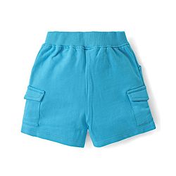Babyhug 100% Cotton Knit Single Jersey Half Sleeves T-Shirt & Shorts Striped - Blue & White