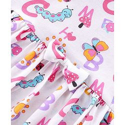Babyhug 100% Cotton Interlock Knit Sleeveless Onesies With Hairband & Butterfly Print - White