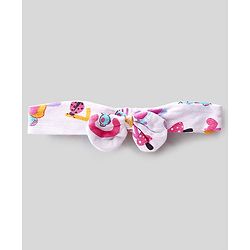 Babyhug 100% Cotton Interlock Knit Sleeveless Onesies With Hairband & Butterfly Print - White