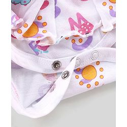 Babyhug 100% Cotton Interlock Knit Sleeveless Onesies With Hairband & Butterfly Print - White
