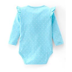 Babyhug 100% Cotton Full Sleeves Onesie Text Print - Blue