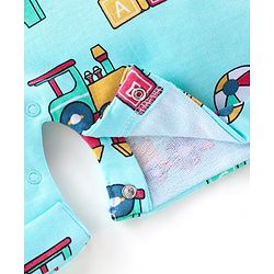 Babyhug Cotton Knit Truck Printed Dungaree with Half Sleeves Striped Inner Tee - Red & Blue