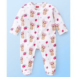 Babyhug 100 % Cotton Clothing Gift Set Animal Theme White - Pack of 5