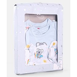 Babyhug 100 % Cotton Baby Clothing Gift Sets Animal & Vehicle Pack of 7 - Blue