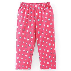 Babyhug Cotton Knit Full Sleeves Night Suit With Star & Elephant Print Pack Of 2 - Pink & Blue