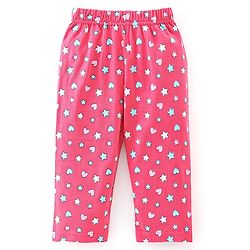 Babyhug Cotton Knit Full Sleeves Night Suit With Star & Elephant Print Pack Of 2 - Pink & Blue