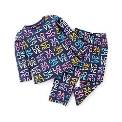 Babyhug Cotton Knit Full Sleeves Night Suit with Text Print- Navy Blue