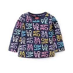 Babyhug Cotton Knit Full Sleeves Night Suit with Text Print- Navy Blue